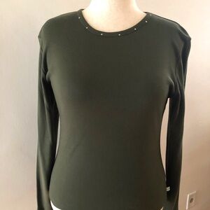 Route 66 Embellished Cotton Green Top